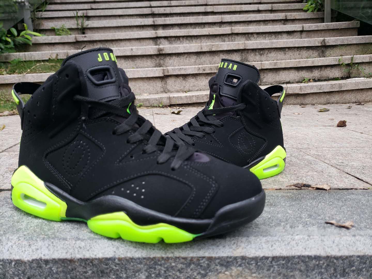 2019 Men Jordan 6 Black Green Shoes